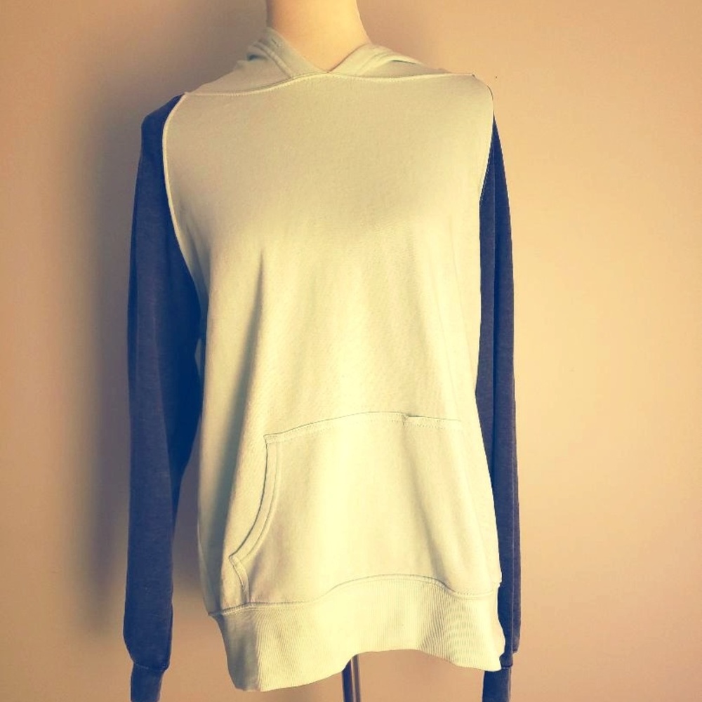 Tillys Mint & Gray Color Block Hoodie XL